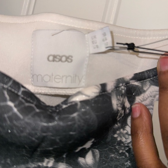 ASOS Black White and Red A-Line Maternity Dress Sz: 12 NWT - Picture 13 of 14